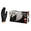 Ammex Nitrile Disposable Gloves, 5 Palm, Nitrile, S, Black GPNB42100